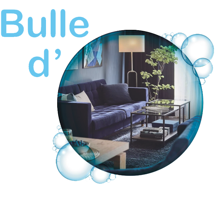 Logo Bulle d'O, bulles d'eau autour d'un intérieur propre